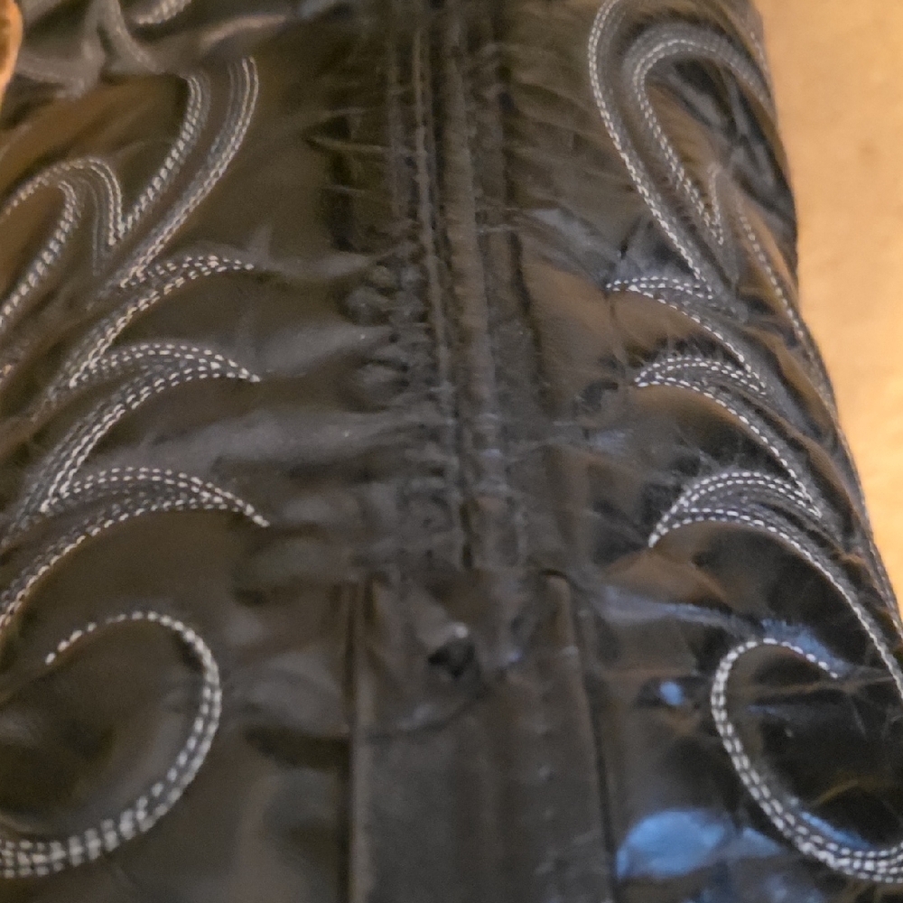 Acme Vintage Python Snack Skin Cowboy Boots 9EW Black Brown - Picture 9 of 10